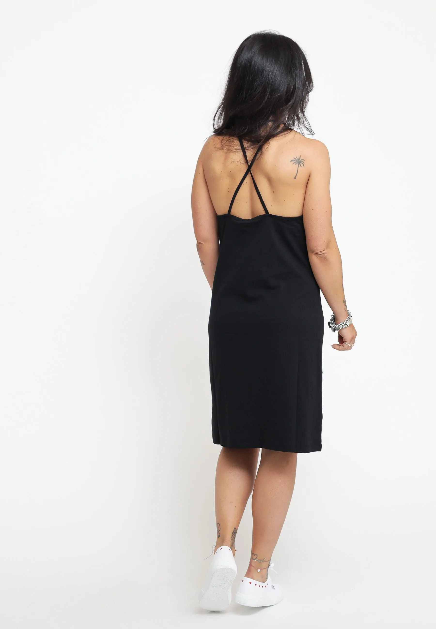 Jersey Dress - Black/Natural Leopard