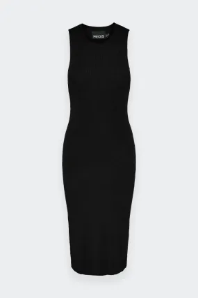 Long Black Ribbed Dress
